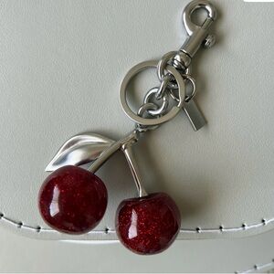 Cherry Keychain with Silver Accents